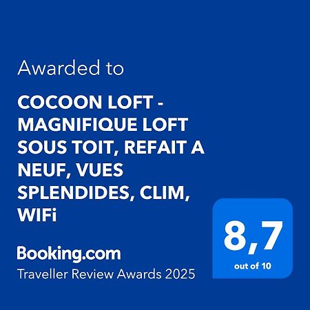 Ferienwohnung COCOON LOFT - MAGNIFIQUE LOFT SOUS TOIT, REFAIT A NEUF, VUES SPLENDIDES, CLIM, WIFi Nizza Exterior foto